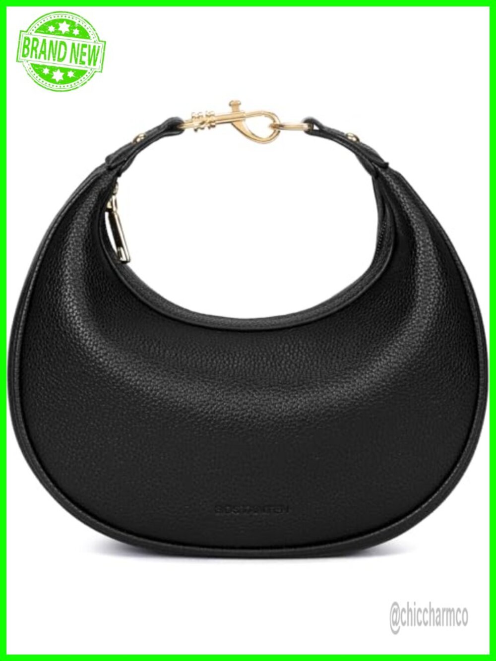 Vegan Leather Crescent Crossbody Shoulder Bag Removable Strap Clutch